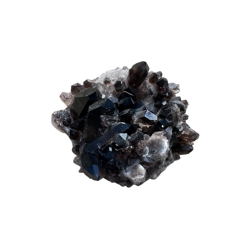 Black and Gray Smoky Quartz Naturally Formed Crystal Cluster